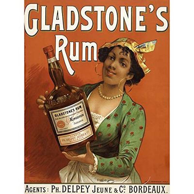 Champenois Gladstone's Rum Jamaica Adverteren Grote Muur Art Print Canvas Premium Muurschildering