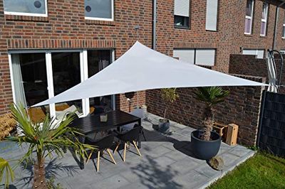 Peddy Shield driehoekig zeil, 360 x 360 cm, zilvergrijs, polyester, inclusief bevestiging.