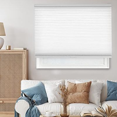 CHICOLOGY Persianas celulares sin cordón, persianas para Ventanas, revestimientos para Ventanas, persianas celulares, persianas para Puertas, Niebla matutina, 38 Pulgadas de Ancho x 72 Pulgadas de