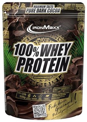 IronMaxx 100% Whey Protein Pulver - Dark Ecuador Chocolate 500g Sachet - Poudre de protéine de lactosérum, réduite en sucre et soluble dans l'eau - de nombreuses saveurs différentes