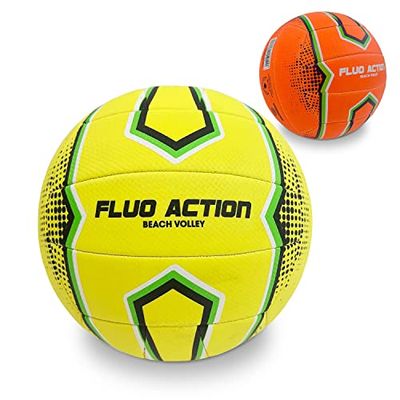 Mondo Toys 13867 Fluo Action Beachvolle-bal, maat 5-280 g, geel/neon-oranje