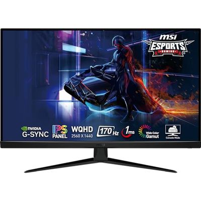 MSI G321Q Monitor Gaming 32" WQHD - Pannello Ultra IPS 2560 x 1440, 170 Hz / 1ms, Gamut colore sRGB 123%, Pronto per HDR, Stand regolabile in inclinazione - DisplayPort 1.2a, HDMI 2.0b