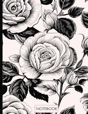 Rose Floral Notebook | Floral Cover Notebook | Floral Journal Notebook | Floral Lined Notebook | Floral Notebook | Floral Notebook Cover | Floral ... | 8.5 X 11in | College-Ruled | 120 Pages