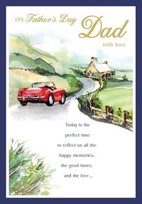 Regal Publishing Father's Day Card, On Father's Day With Love Dad - 9 x 6 inches