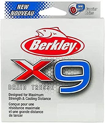 Berkley X9, Fil de Pêche, Tresse 9 Brins pour la Pêche en Mer et en Eau Douce, plus Résistante et Très Souple, Pêche aux Carnassiers, Long lancer