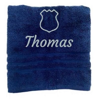 Asciugamano personalizzato con nome e nome del lavoro Nome splendidamente ricamato Asciugamano da bagno Asciugamano in cotone 100% Asciugamano da bagno con nome (100 x 50 cm, Poliziotto)