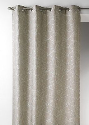 Home Maison 09348-8-AL gordijn, jacquard, met ronde ogen, linnen/zilverkleurig, 140 x 260 cm