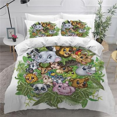 Adels-Contact Parure de lit 3 pièces en microfibre ultra douce et hypoallergénique avec fermeture éclair et 2 taies d'oreiller pour enfants, garçons et filles, adolescents