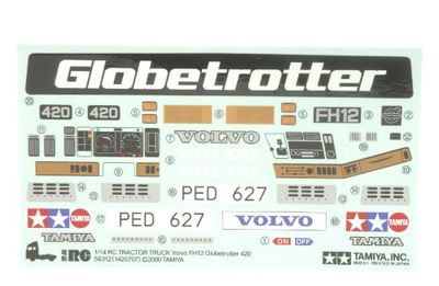 Tamiya 309495346 - Sticker Truck Volvo FH12 Globetrotter, Blauw