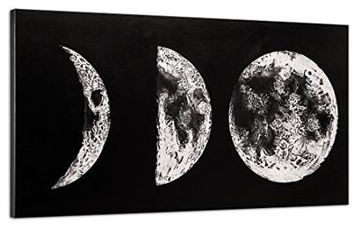 Pintdecor Dark Side Cuadro, Madera, Plata/Negro, 140 x 70 x 4.5 cm
