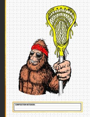 Relax Bro! Funny Sasquatch Lax Bigfoot Lacrosse Vintage 80s Composition Notebook