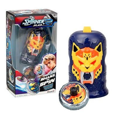 Bizak Spinner Mad 2 Shake, Peonza Individual con Mecanismo Avanzado, Jade Wolf, Juguete de Batalla para Niños y Niñas +5 Años, 6 Estilos Diferentes para Coleccionar, (62006323-3)
