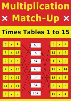 Multiplication Match-Up: Times Tables 1 to 15