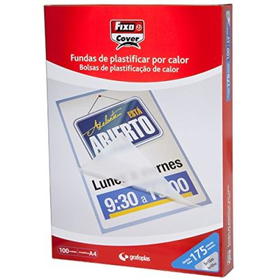 Fixo 1022100 – Box of 100 A4 Laminating Pouch, Brightness, 54 x 86 mm, 175 My