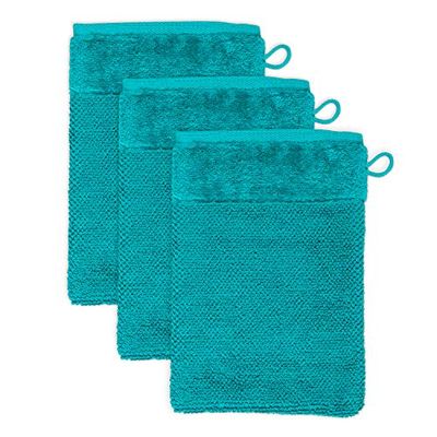 Möve Set of 3 wash Gloves, Ocean, 20 x 15 cm
