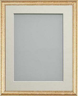 Frame Company Beatrice Range Gold Ornate Wooden Picture Frame With Ivory Mount, A3 for A4 *Choice of Mount Colours and Sizes* Fitted with Real Glass