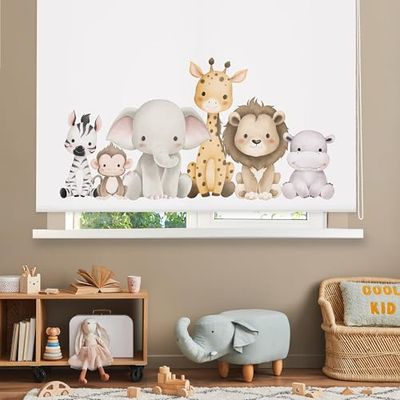 Blindecor Digitale | Tenda avvolgibile traslucida stampata | Famiglia dei bambini | Modello F-Savana Baby | 110 x 180 cm (larghezza per altezza) | Dimensioni del tessuto 106 x 175 cm | Tende per