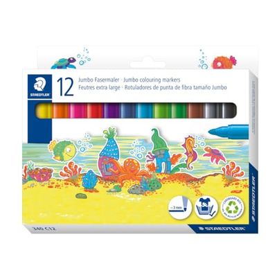 STAEDTLER - Noris Junior - 12 feutres de coloriage - Gros module - Etui carton - 340 C12