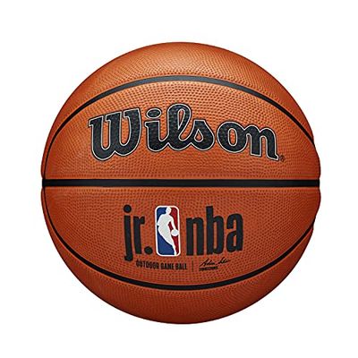 Wilson Pallone da Basket Jr NBA Auth Series Outdoor Basketball, Utilizzo Outdoor, Gomma Tackskin, Misura 6, Marrone