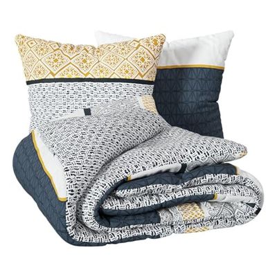 ATMOSPHERA CREATEUR D'INTERIEUR - Set di biancheria da letto Etnik rayé in cotone 240x220cm
