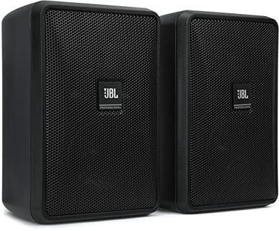 JBL Professional Control 23-1 Ultra-Compact Indoor/Outdoor Background/Foreground Speaker, Black, Sold as Pair