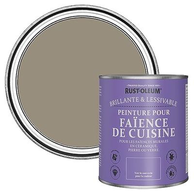 Rust-Oleum Peinture Brune Résistante à l'eau pour Faïence de Cuisine, Finition Brillante - Cacao 750ml