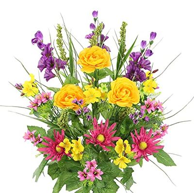 Admired By Nature Bouquet Artificiel, Plastique Polyester, mélange d'été, Taille L