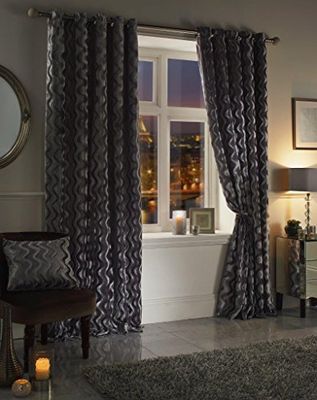 Emma Barclay Eyelet Curtains Katie 90 x 72 inches Silver