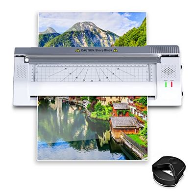 CYEJ A3 A4, 3-i-1 laminator, ABS och låg ljudfunktion, innehåller 16 laminerad folie, lämplig för hemmakontor och skola, CYEJDE-381GS, vit