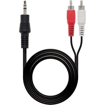 Levitantes Audiokabel, 1 x 3,5 naar 2 x rca, stereo stekker, zwart, 1,5 m