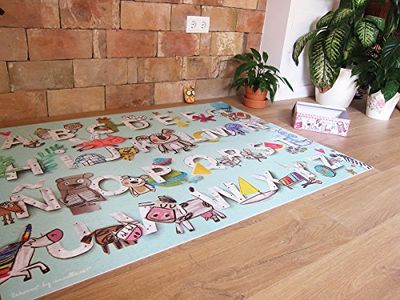 Laroom 14276 Tapete em vinil infantil, design abstrato, vinil anti-liscante, verde, 100 x 133 cm