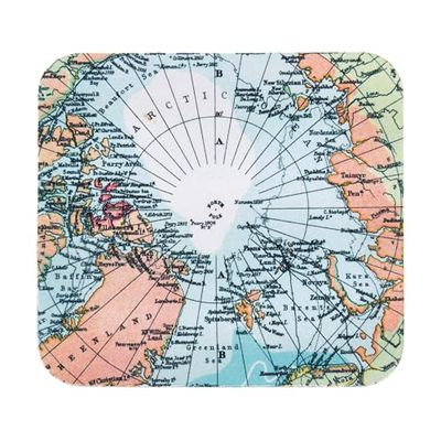 Miquelrius - Alfombrilla ratón antideslizamiento, Accesorio Escritorio tamaño 200 x 200 mm, Material poliéster para Deslizamiento Suave, Alfombrilla cuadradada con Base de Goma, Mousepad Mapamundi