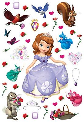 AG Design Sofia Tanzt DK 1738-Pegatinas Decorativas para Paredes, Muebles y decoración Interior de habitación Infantil, 5 x 65 cm, diseño de Disney, Multicolor, 42,5 cm x 65 cm