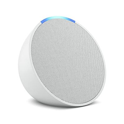 Echo Pop (Ultimo modello) | Altoparlante Bluetooth intelligente con Alexa, compatto e dal suono potente | Bianco ghiaccio