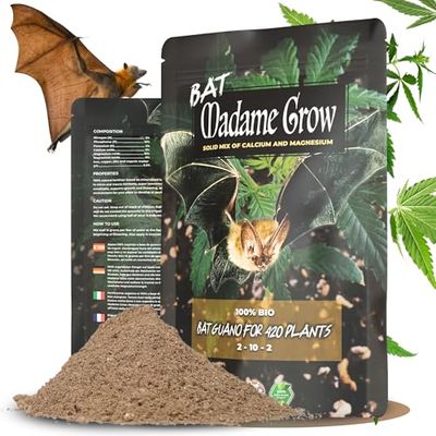 MADAME GROW abono plantas - fertilizante plantas marihuana - abono plantas verdes - fertilizante plantas verdes - sustrato de guano plantas verdes (BAT GUANO 500g)