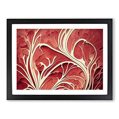 Beautiful Coral Reef Art Vol.1 Abstract H1022 Framed Print for Living Room Bedroom Home Office Décor, Wall Art Picture Ready to Hang, Black A4 Frame (34 x 25 cm)