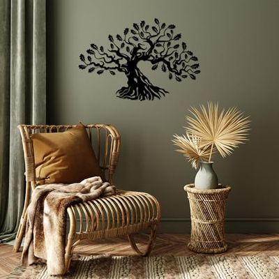 Stylish Black Decorative Metal Wall Accessory, 70 x 47 cm, 100% Metal (1.5 mm Thick), Easy Wall Mounting, Perfect for Modern Home Decor