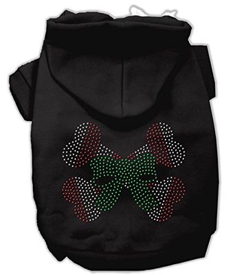 Mirage Pet Products Os de Croix 20,3 cm Candy Cane Strass Sweat à Capuche, Taille XS, Noir