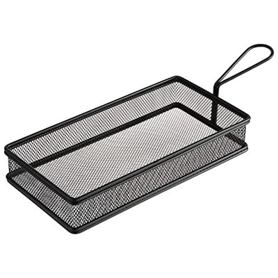 APS 40629 - Cestino per friggere, in acciaio inox, 26 x 13 x 5 cm, colore: Nero