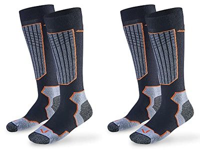 Black Crevice Merino Skisokken I dames en heren merinosokken in verschillende kleuren en maten I ergonomische thermosokken voor dames en heren I klimaatregulerend en ademend I 2 paar