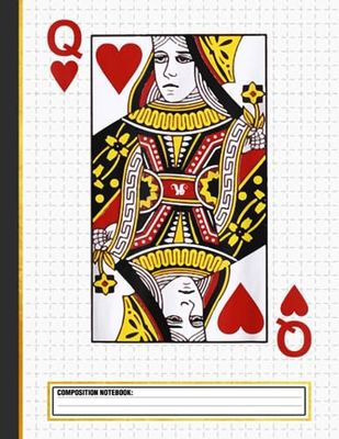 Queen of hearts Blackjack Cards Poker 21 Q Couple Matching Composition Notebook
