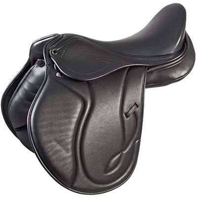 PFIFF 102871 Linus VS zadel voor pony/cob, zwart, maat 16,5 cm