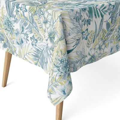 ECOMMERC3 | Stain Resistant Tablecloth for Round Table Size 140 Round - Stain Resistant Extra Soft and Waterproof Tablecloth Blue