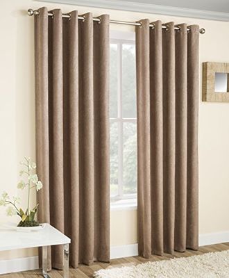 Enhanced Living - Vogue Latte/Naturale, Tenda con occhielli, Dimout, Termica, Blockout Tenda (larghezza - 168 cm x altezza - 229 cm)