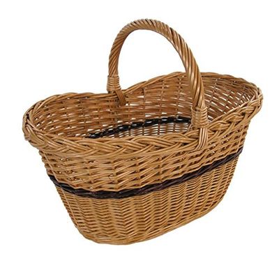 Vacchetti Cesto Vimini Europeo Svasato con Treccia, Multicolor, Medio