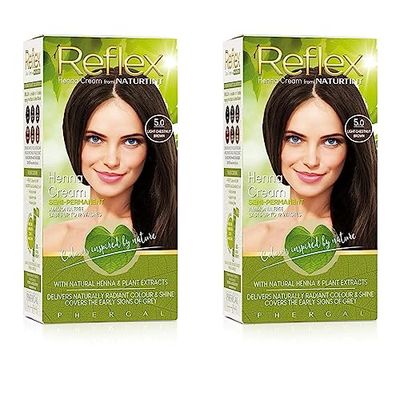 Naturtint Reflex Semi-Permanent Hair Colour 5.0 Light Chestnut Brown (Pack of 2)