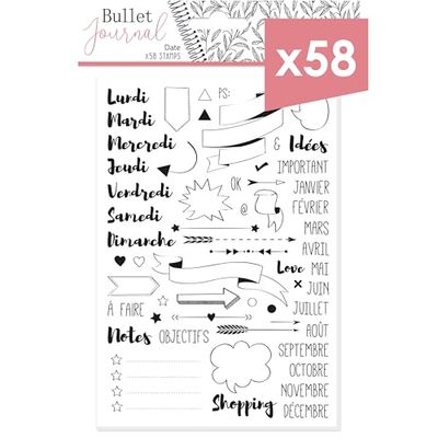 Unbekannt Aladine Stamp Planner Bullet Journal - Foglio di francobolli - Personalizza diari e quaderni - 58 francobolli