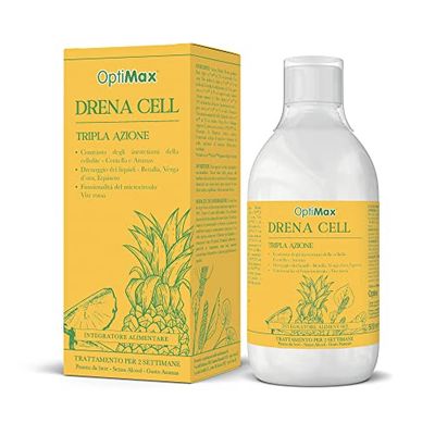 Optima Naturals OptiMax Drena Cell - Integratore liquido pronto da bere a base di estratti vegetali - Senza Glutine e Vegano, 500 ml