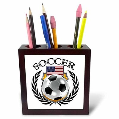 3dRose 239682 PH 1 5 met tegel met voetbalwapen "Pen Holder
