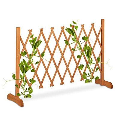 Relaxdays Tuteur à tomates, en Bois, Plantes grimpantes, Non Fixe, Largeur Extensible Jusqu’à 180 cm, Jardin, Orange